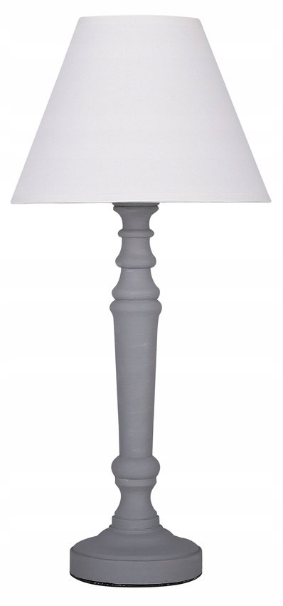LAMPA SZARY 1X40W E14 ABAŻUR BIAŁY PASTELLIO