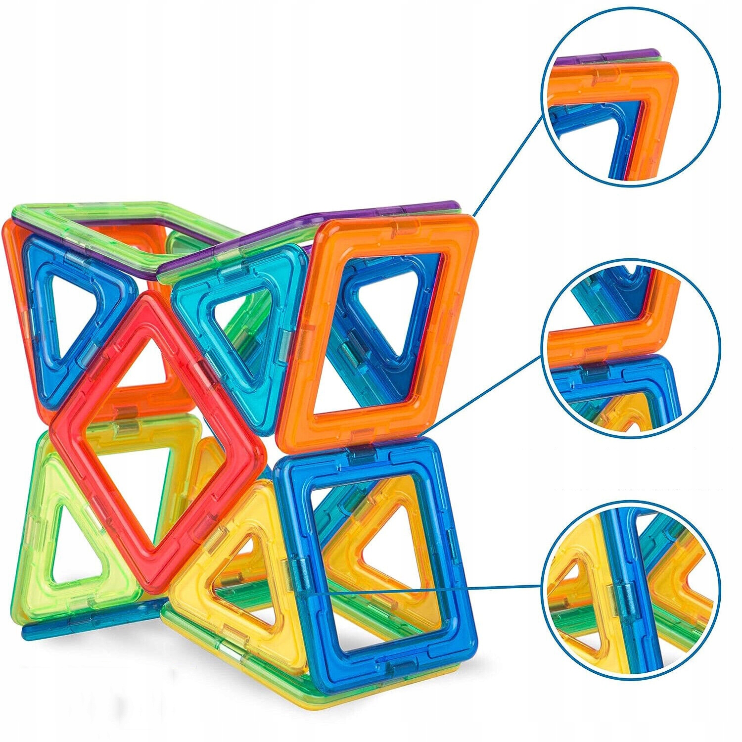 KLOCKI MAGNETYCZNE PANELE KONSTRUKCYJNE MAGNETYCZNYCH KLOCKÓW DLA DZIECI Materiał plastik