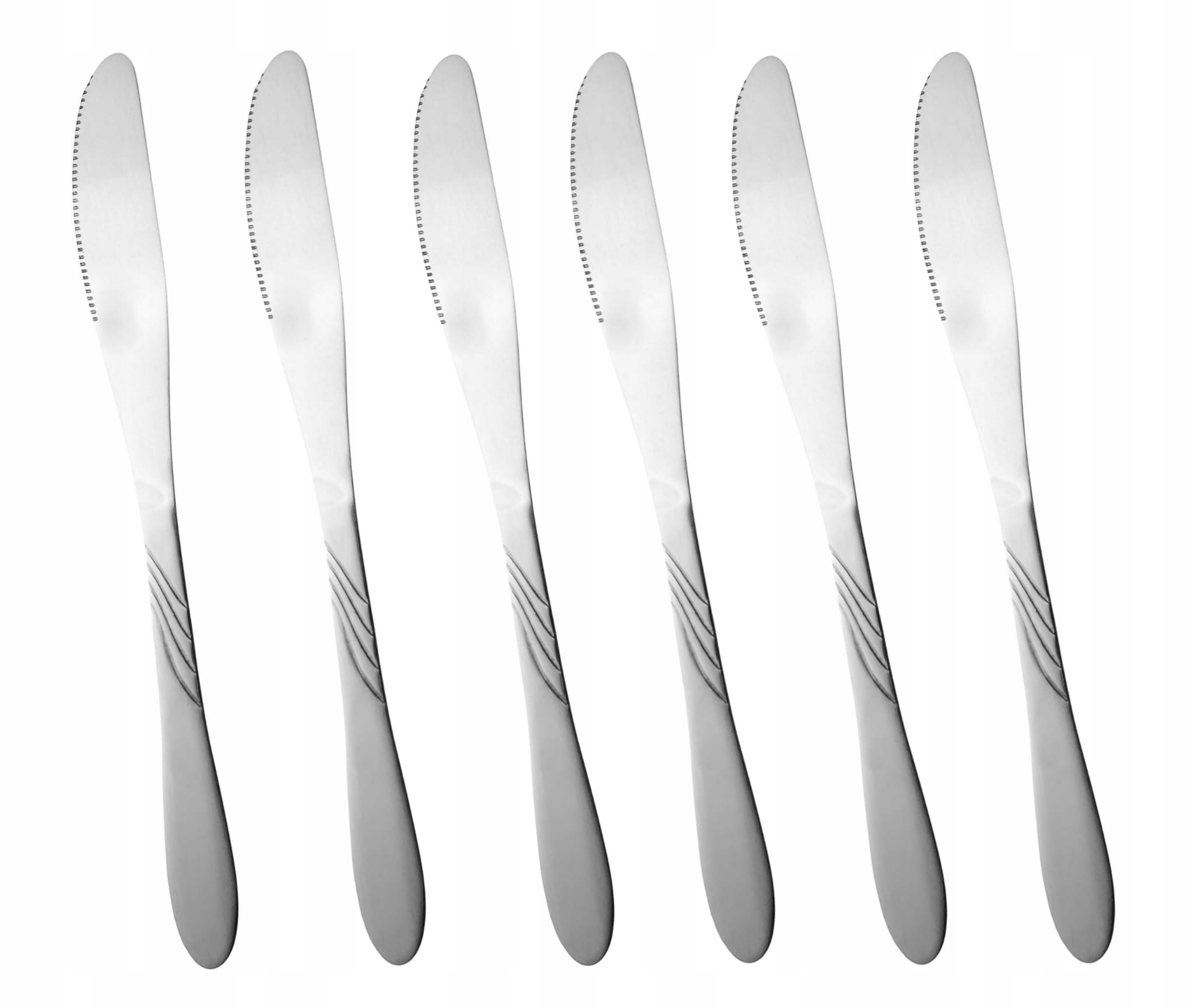 NOŻE STOŁOWE NÓŻ STOŁOWY 21cm SZTUĆCE KPL 6 SZT Wykończenie połysk
