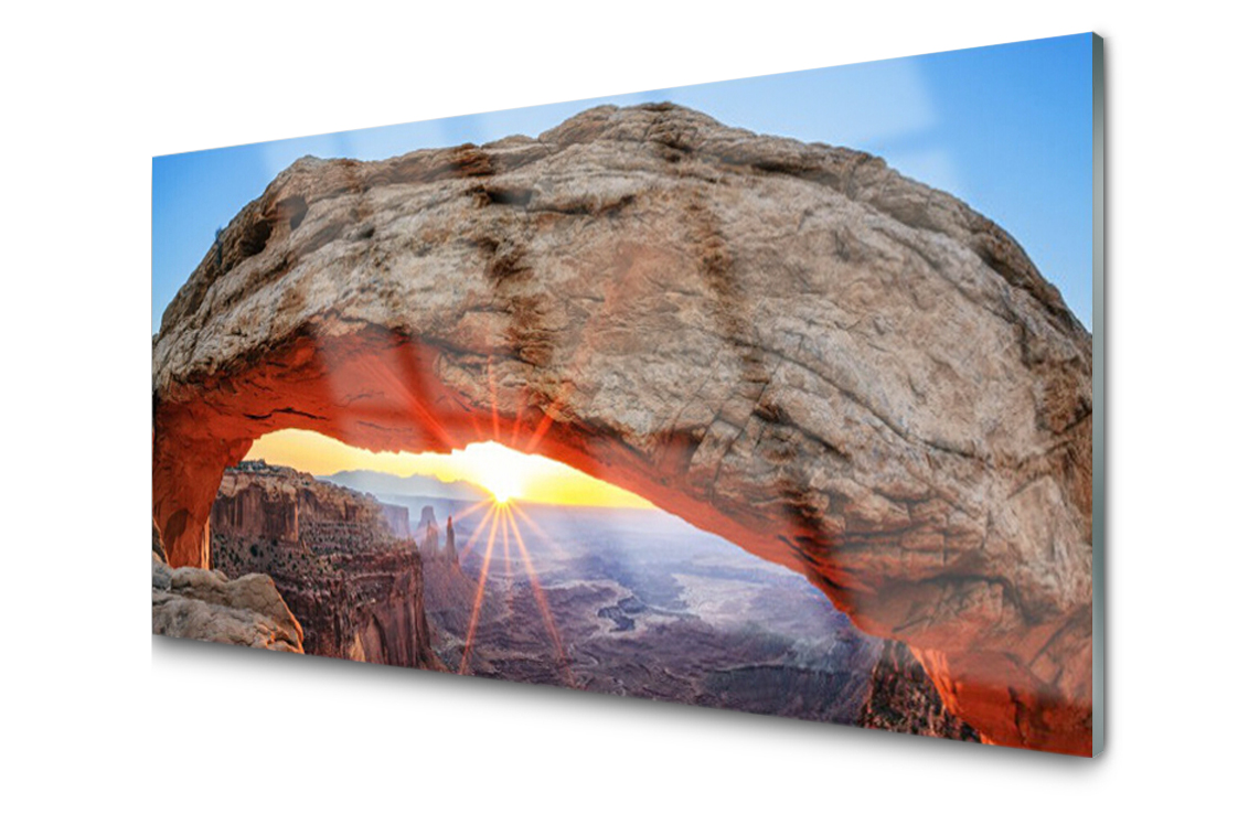 

Panel szklany Płytka Skała Słońce 140x70 + Klej