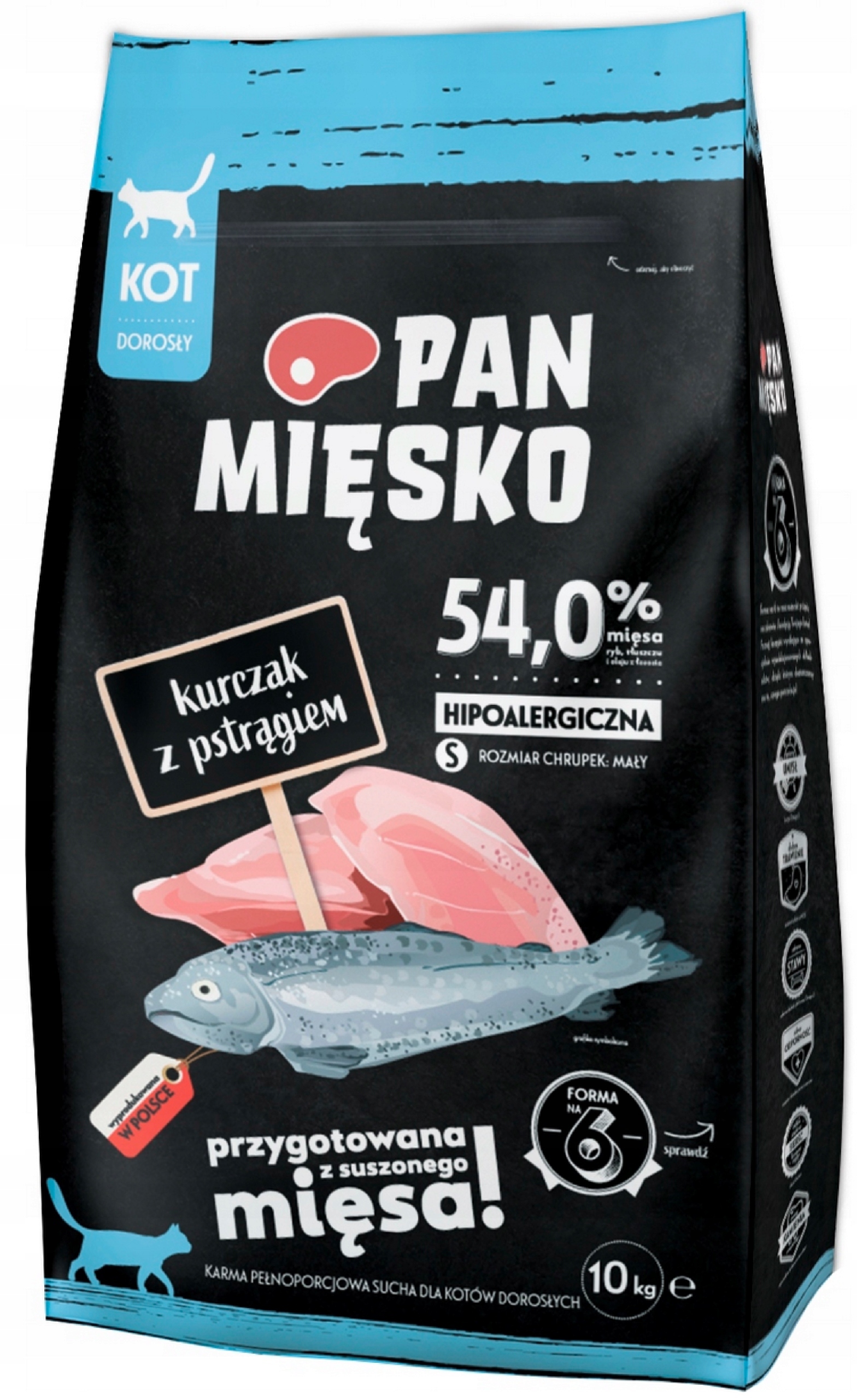 Sucha karma dla kota Pan Mięsko Kurczak z Pstrągiem Hipoalergiczna 10 kg S