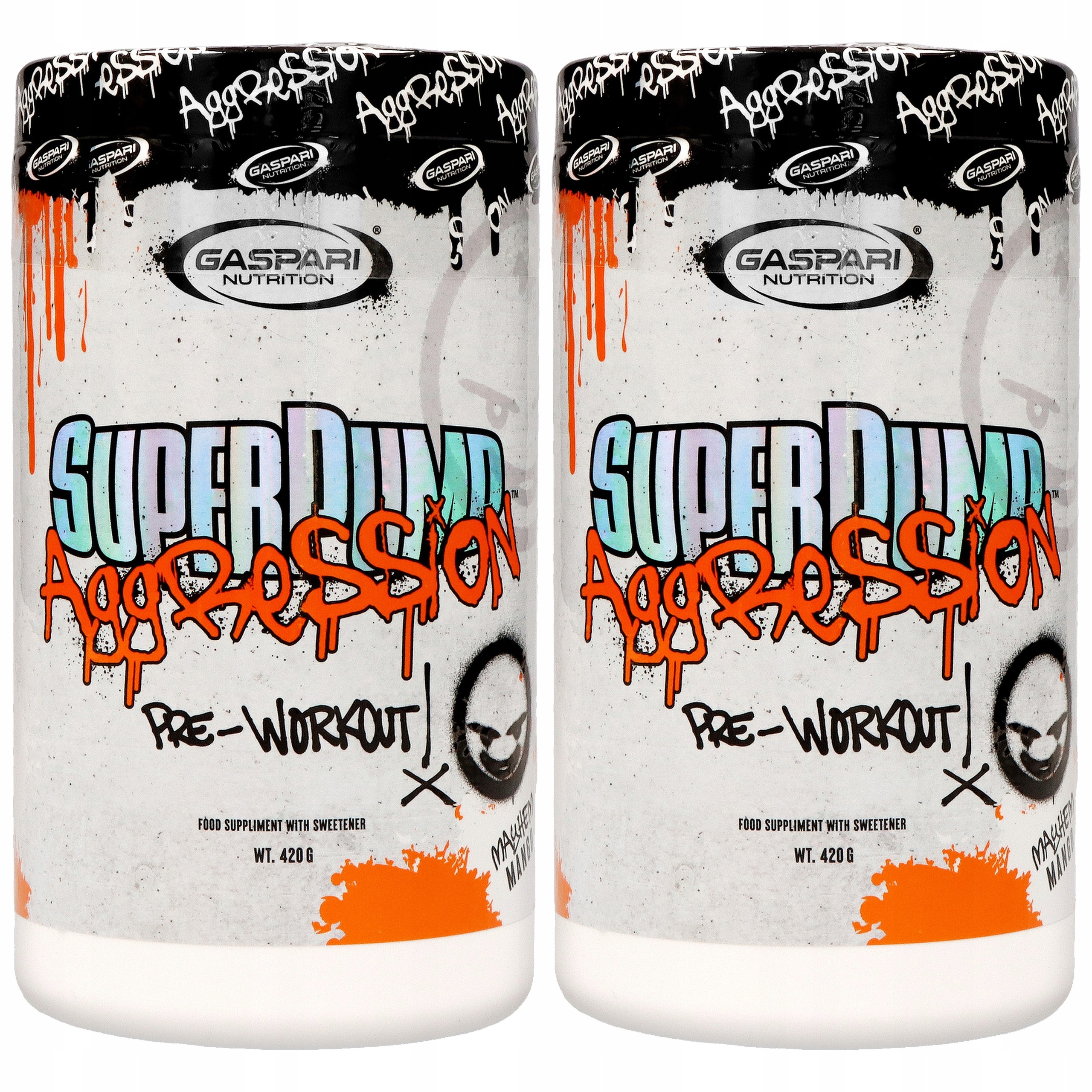 2x Předtréninková Pump Aggression 420g Pumpa Citrulin Síla Gaspari
