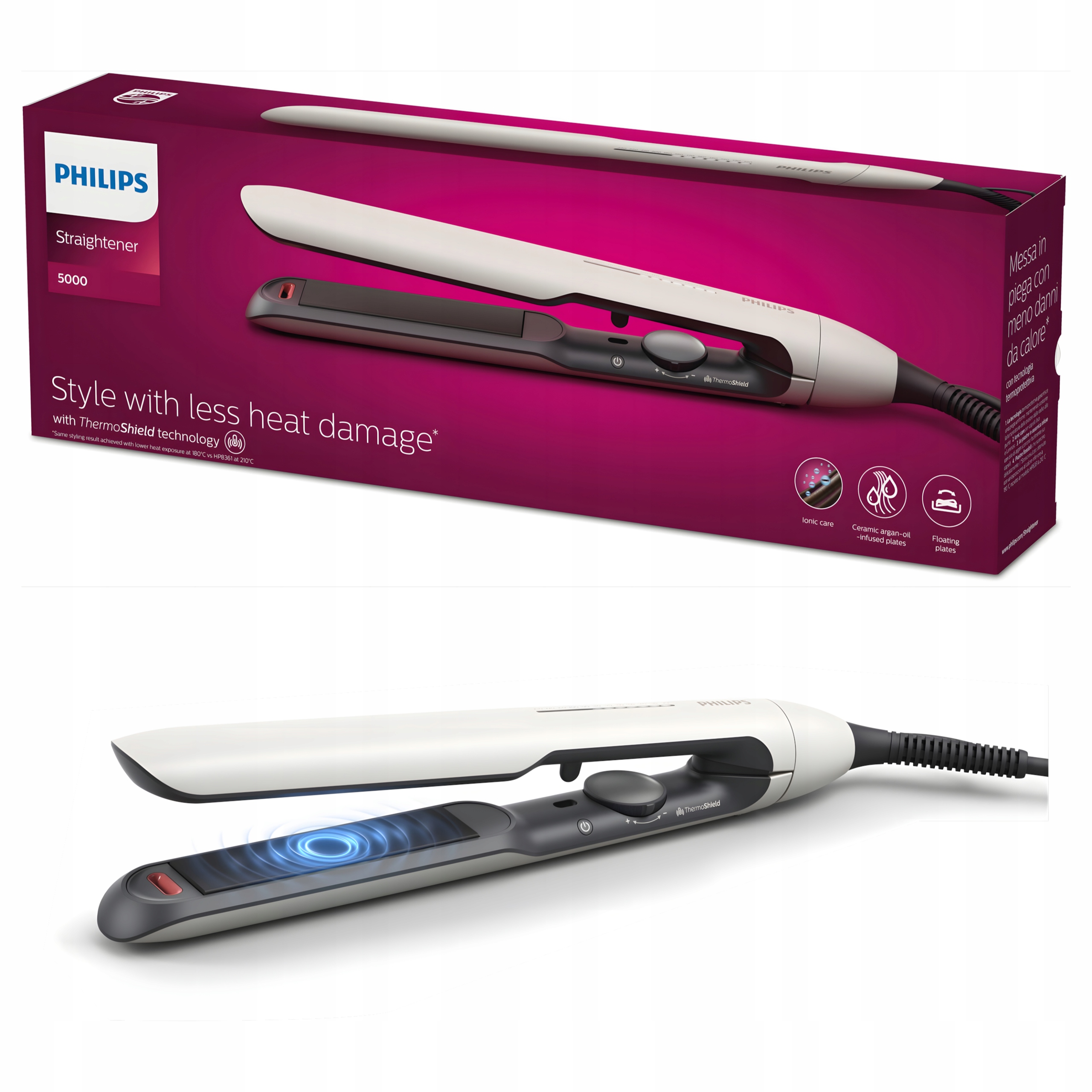 Prostownica Philips Series 5000 BHS515/00 ThermoShield Jonizacja Etui