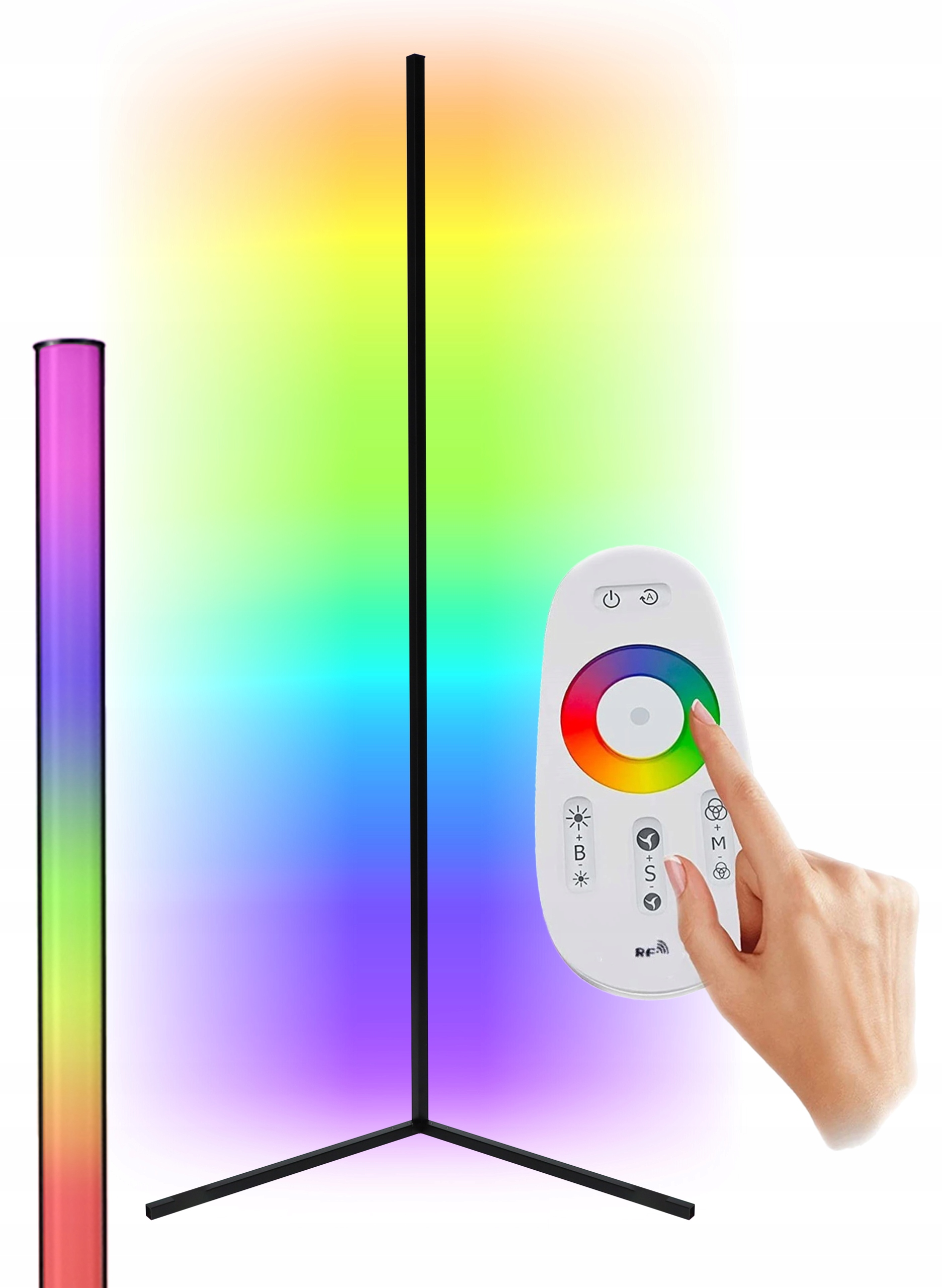 

Lampa podłogowa narożna Stojąca Rgb Led pilot