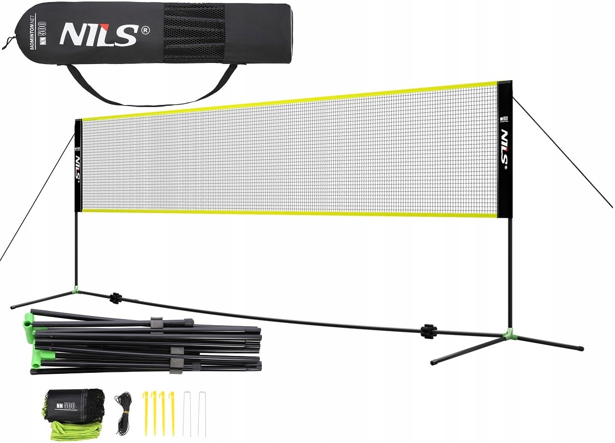 Zestaw Do Gry W Badmintona Siatka Stelaż W Pokrowcu 500x155 cm Nils
