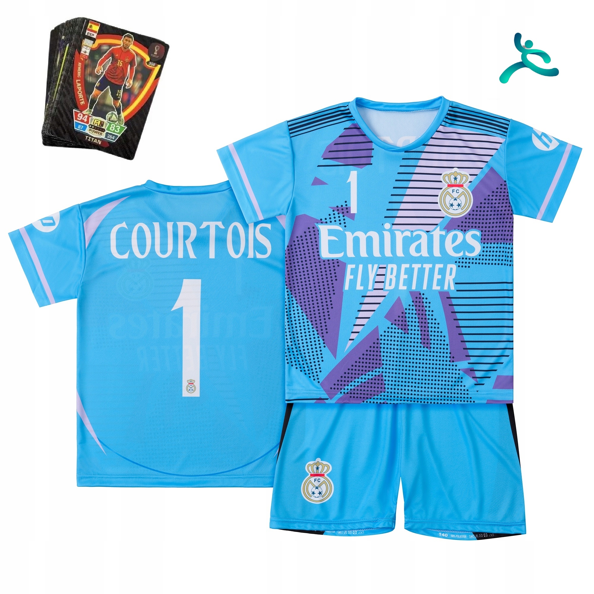 Strój komplet piłkarski Courtois rozm. 122