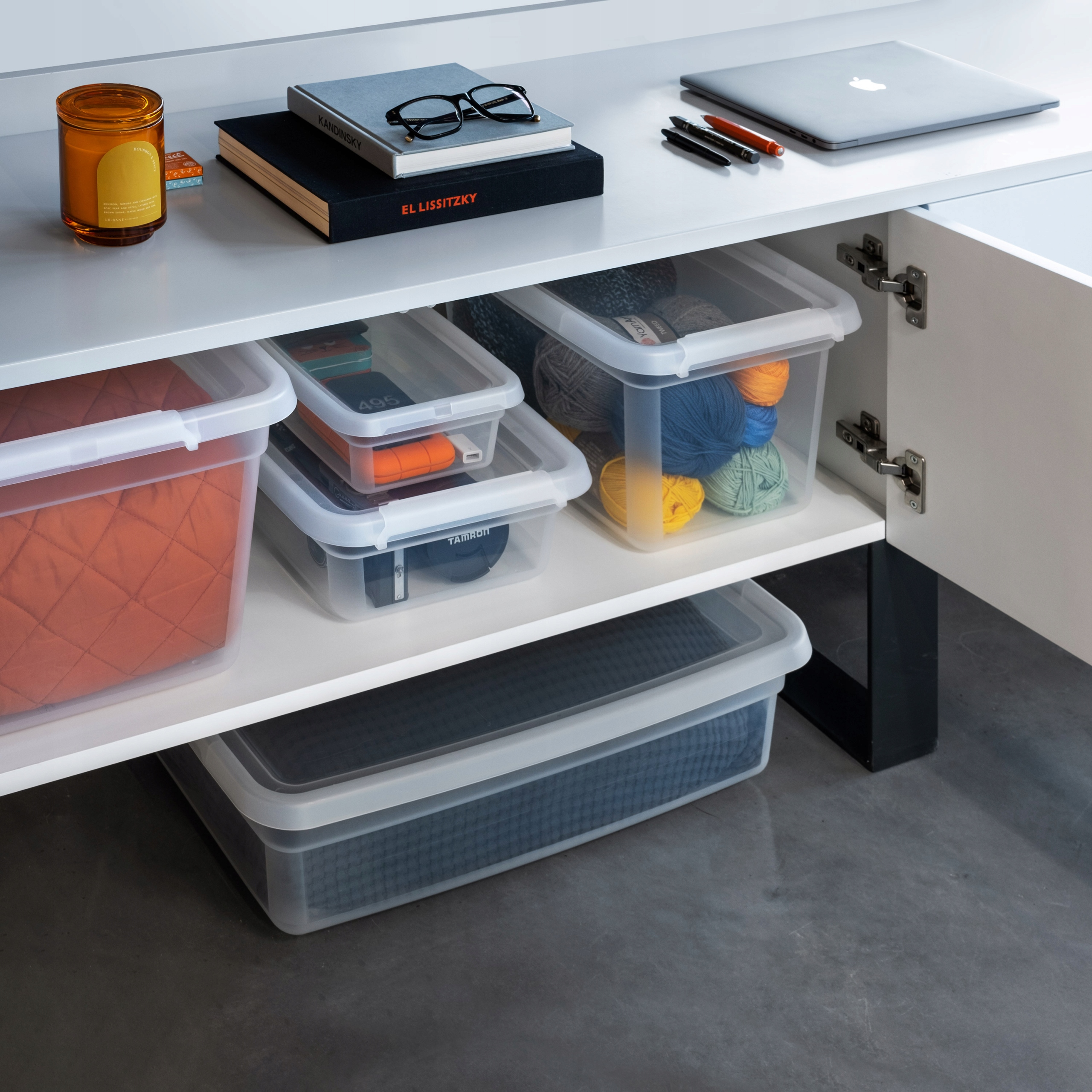 Box 1,5 l plastikowy zamykany organizer na narzędzia do użytku codziennego