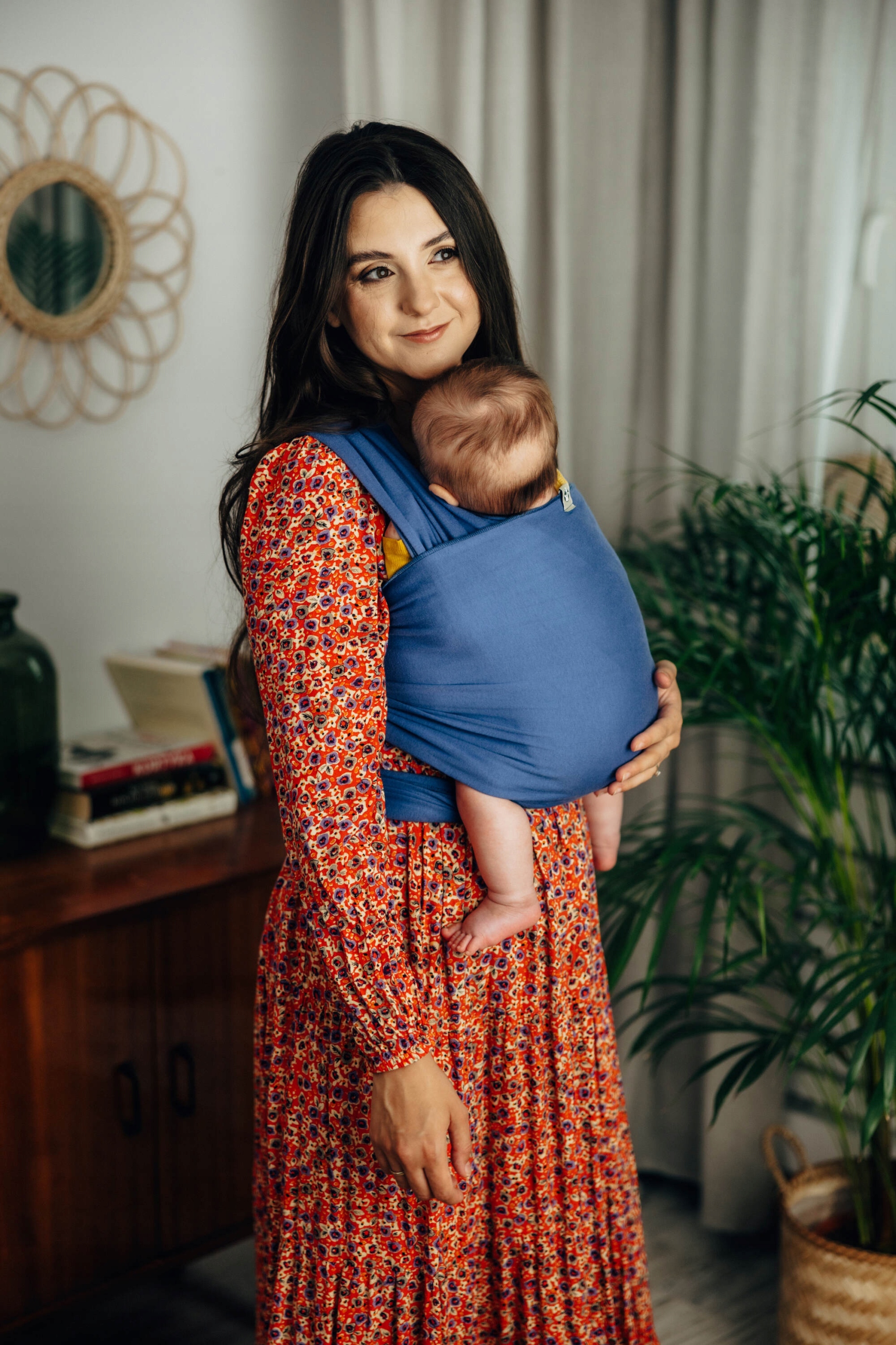 Chusta elastyczna LennyLamb - Lapis Lazuli (5 m.) Opcje noszenia Przodem