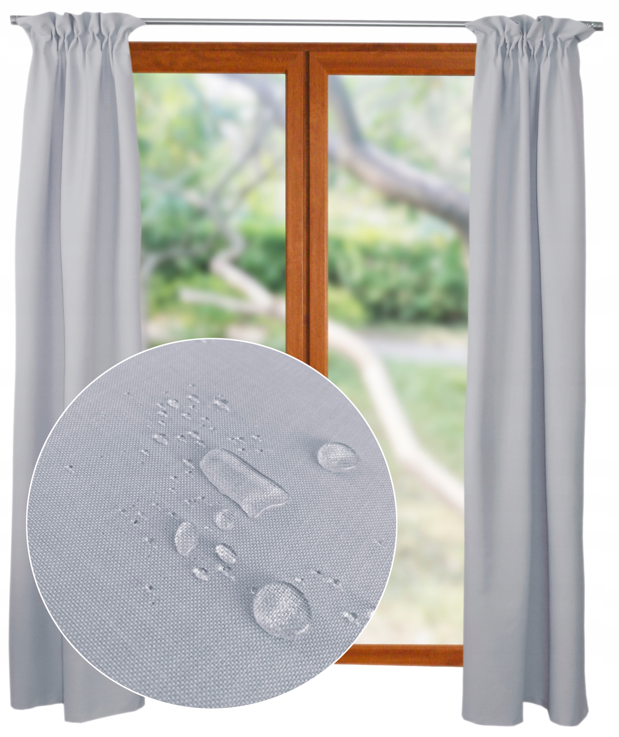 ZASŁONA GOTOWA SZARA DŁUGA 70*240cm