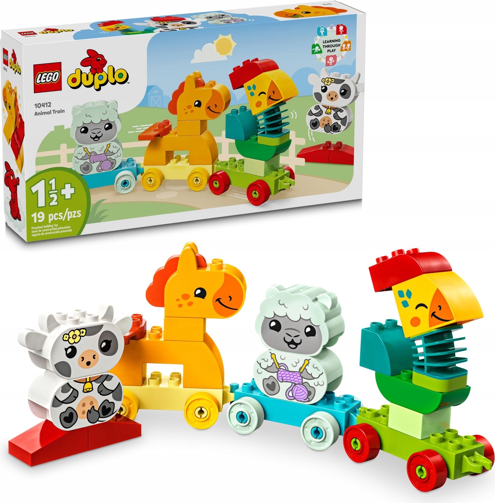 LEGO DUPLO 10412 POCIĄG ZE ZWIERZĘTAMI Klocki dla przedszkolaka + TORBA Nazwa zestawu Pociąg ze zwierzętami