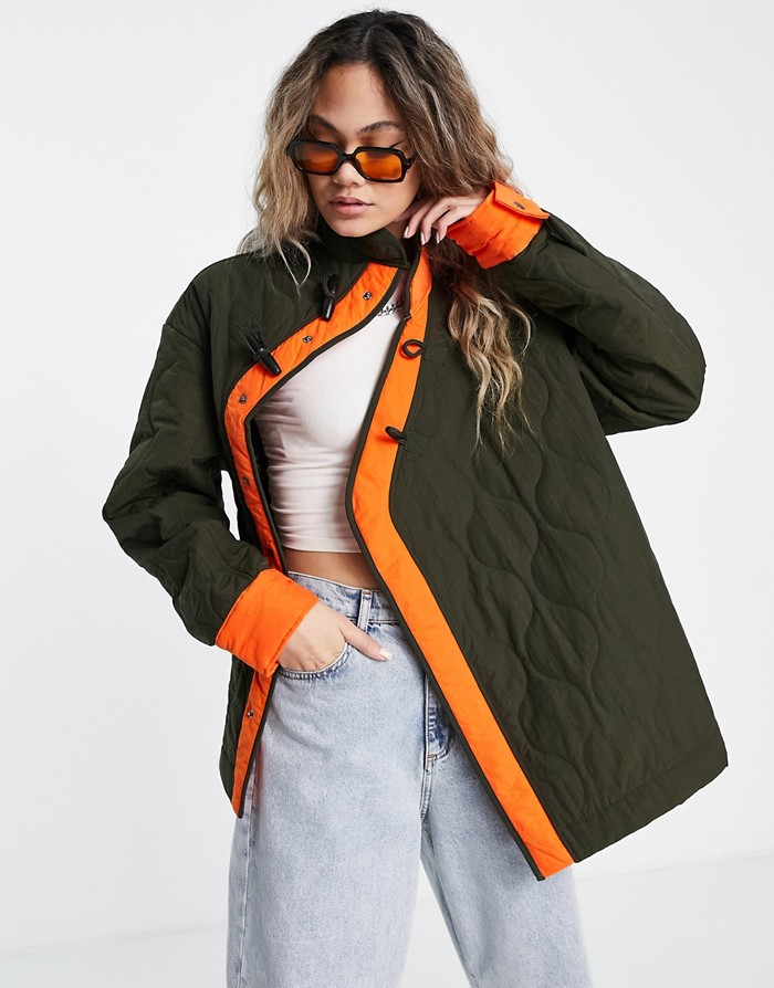 House Of Holland Pikowana Kurtka Khaki (42)