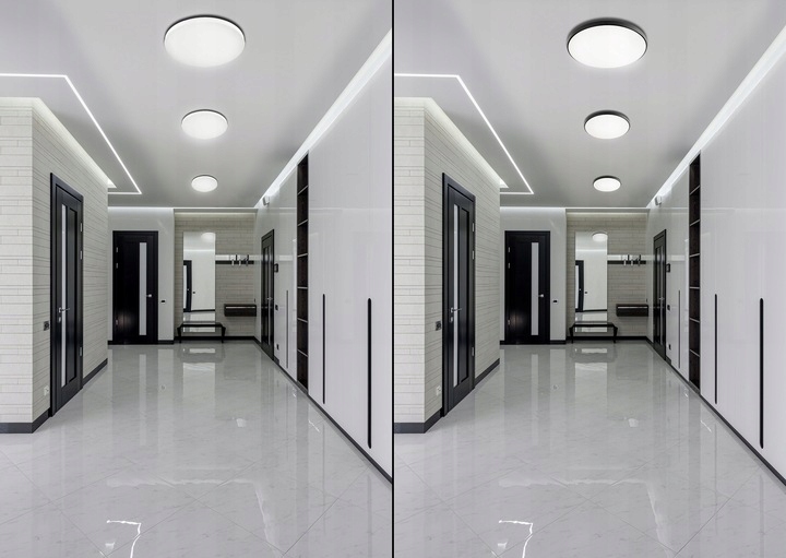 LAMPA PLAFON LED 24W WYMIENNA RAMKA CZARNA/BIAŁA PLAFONIERA NATYNKOWA IP20 Maksymalna moc pojedynczego źródła światła 24 W