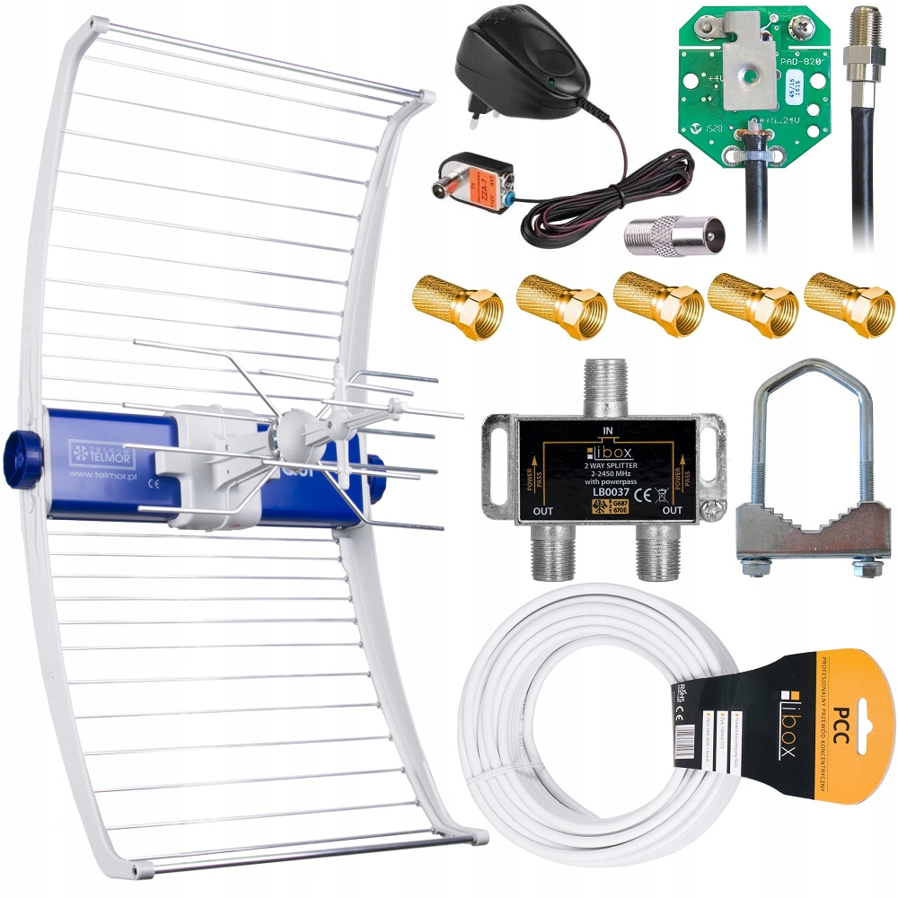 

Antena DVB-T/T2 Telmor Asr Lte 5G Filtr Zestaw 2TV