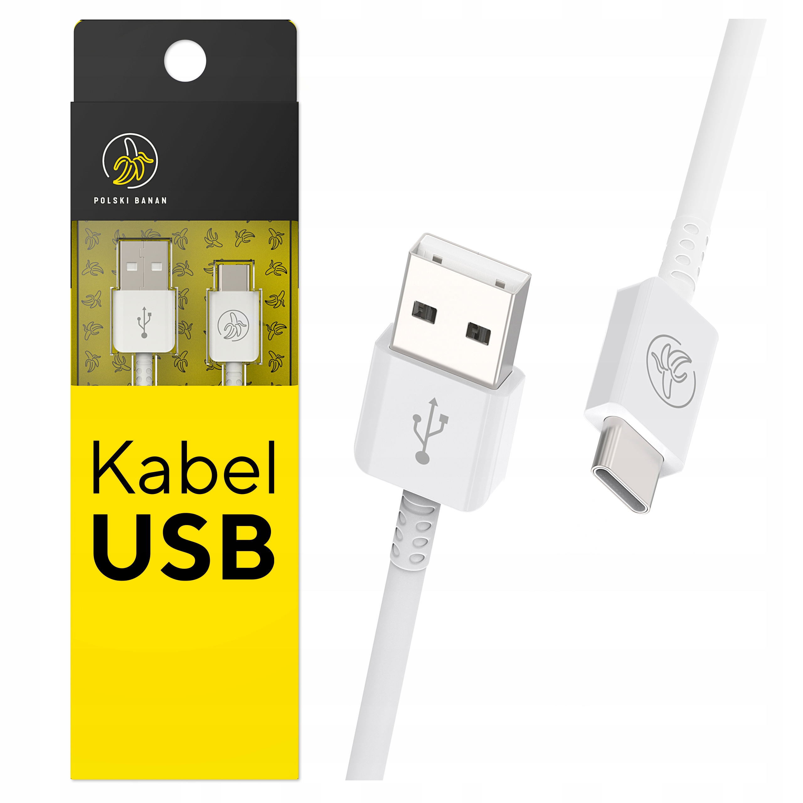 

Kabel Usb-c typ C Polski Banan 200cm Qc 3.0 Biały