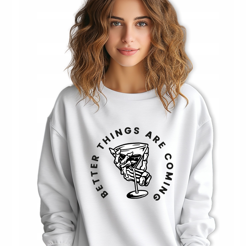 Mikina Bílá Dresová Better Things Are Coming Pozitivní Trendy Vzory Vel M