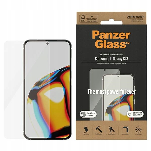 Tvrzené sklo PanzerGlass Ultra-Wide Fit pro Samsung Galaxy S23 s aplikátorem