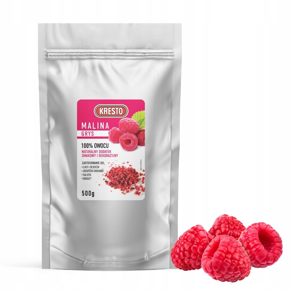 Owoce liofilizowane Malina grys 100% owocu Kresto 500g