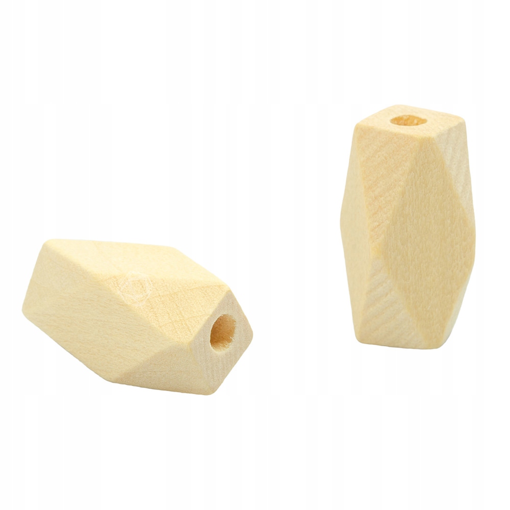 Drewniane korale geometryczne Diamenty 10x20 10szt