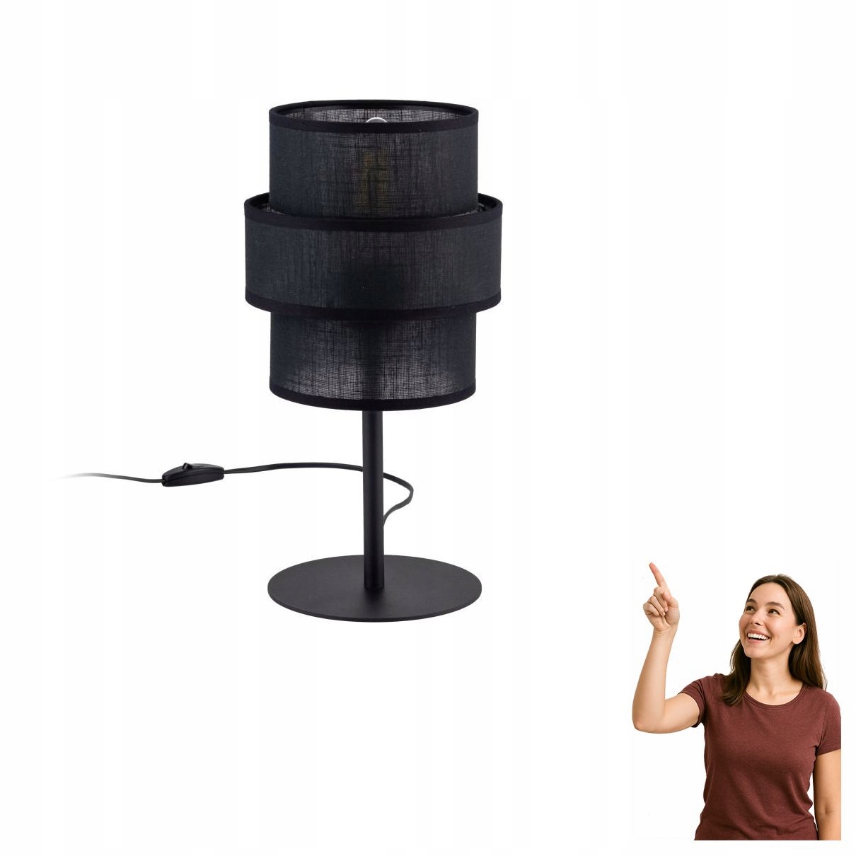 Nočná stolová lampa Calisto Black 5895 Tk Lighting