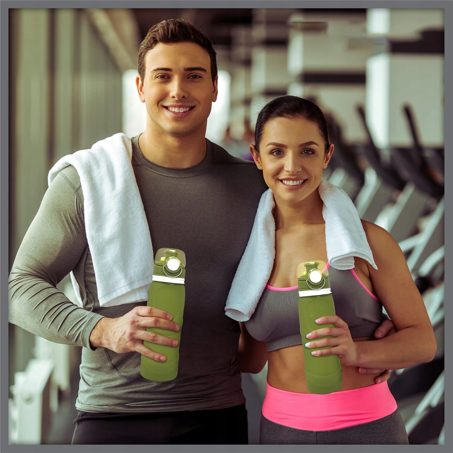 BUTELKA NA WODĘ OUTDOOROWA 750ML SKŁADANA BEZ BPA ZIELONA Rodzaj miękki bidon (softflask)