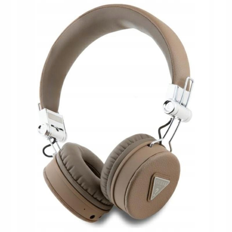 Guess Grained Classic Round Shape Bluetooth Enc sluchátka do uší, hnědá