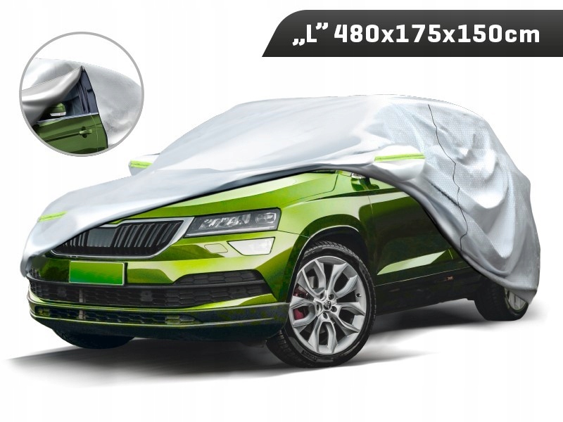 Potah na Suv L 480x175x150 cm, 3vrstvý, reflexní prvky, zip u dveří