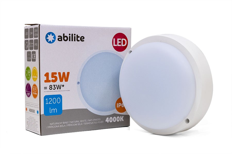 

Lampa oprawa plafon hermetyczny IP65 Led 15W 4000K