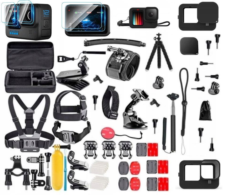 Pancerní XXL sada pro GoPro Hero 13-4 Dji Osmo Action Sklo 6 ks pouzdro