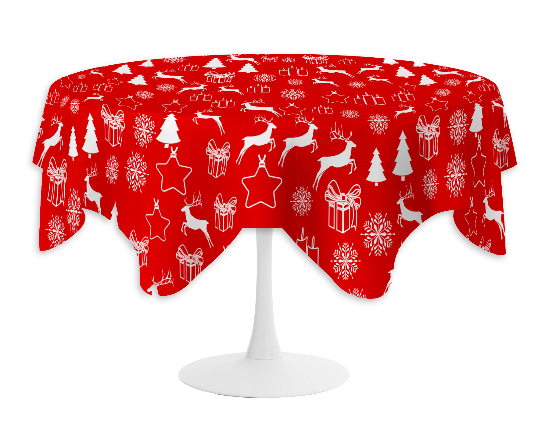 

Obrus Plamoodporny Koło 140 Czerwony Renifer
