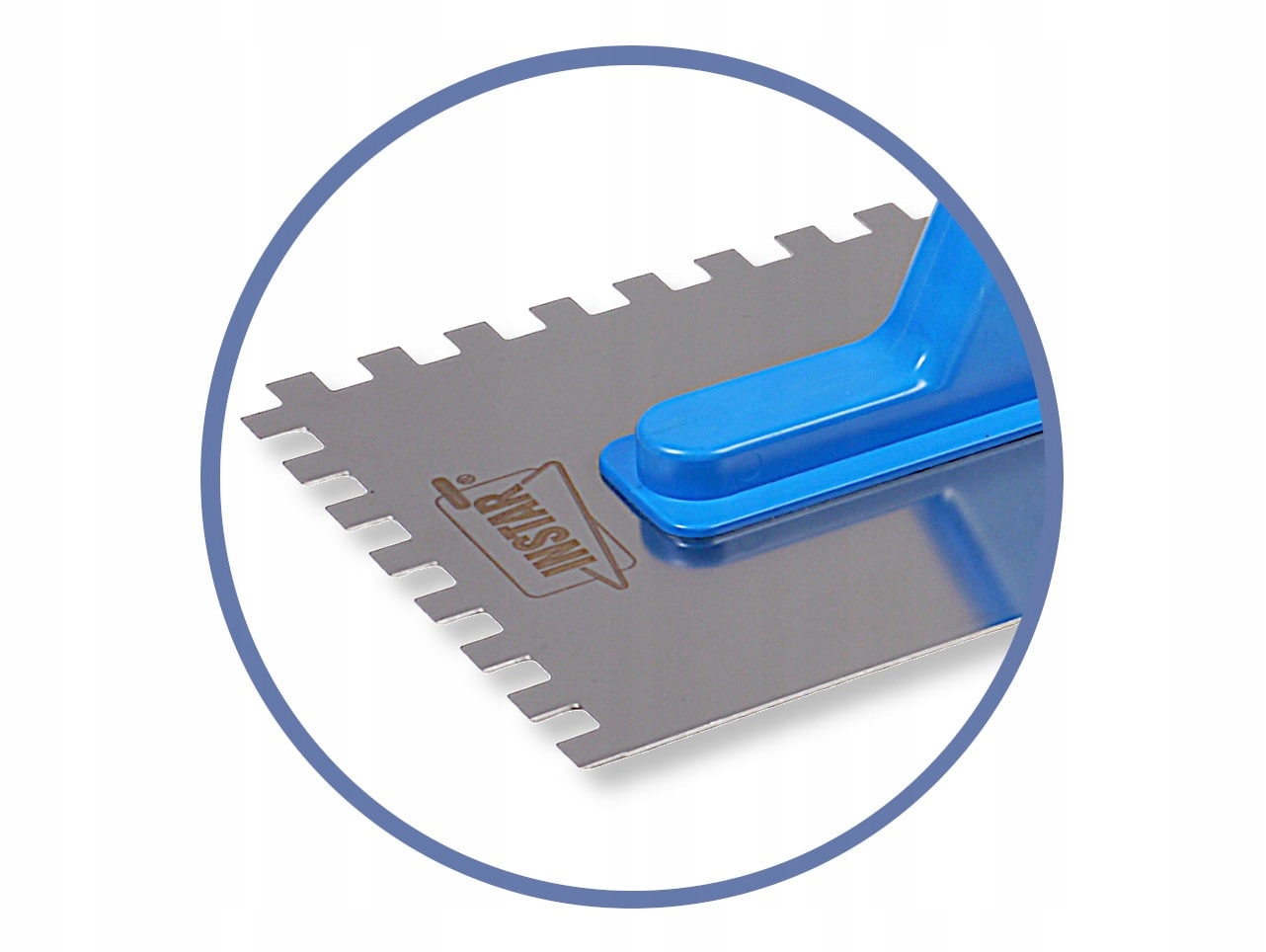 PACA NIERDZEWNA ZĘBATA 128x270 MM ZĄB 8x8 MM UCHWYT PLASTIKOWY INSTAR 7908 Szerokość 270 mm