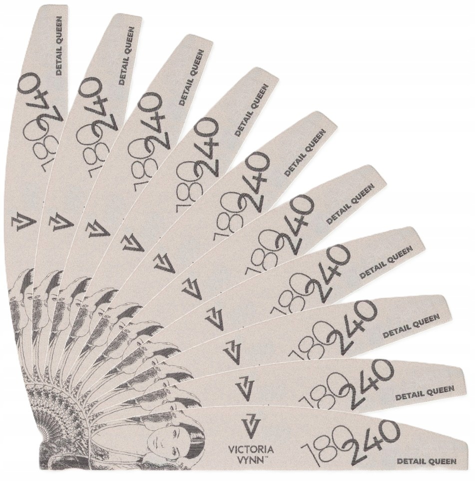 5 x Pilník Nail File Detail Queen Půlměsíc 10 kusů Victoria Vynn 180/240