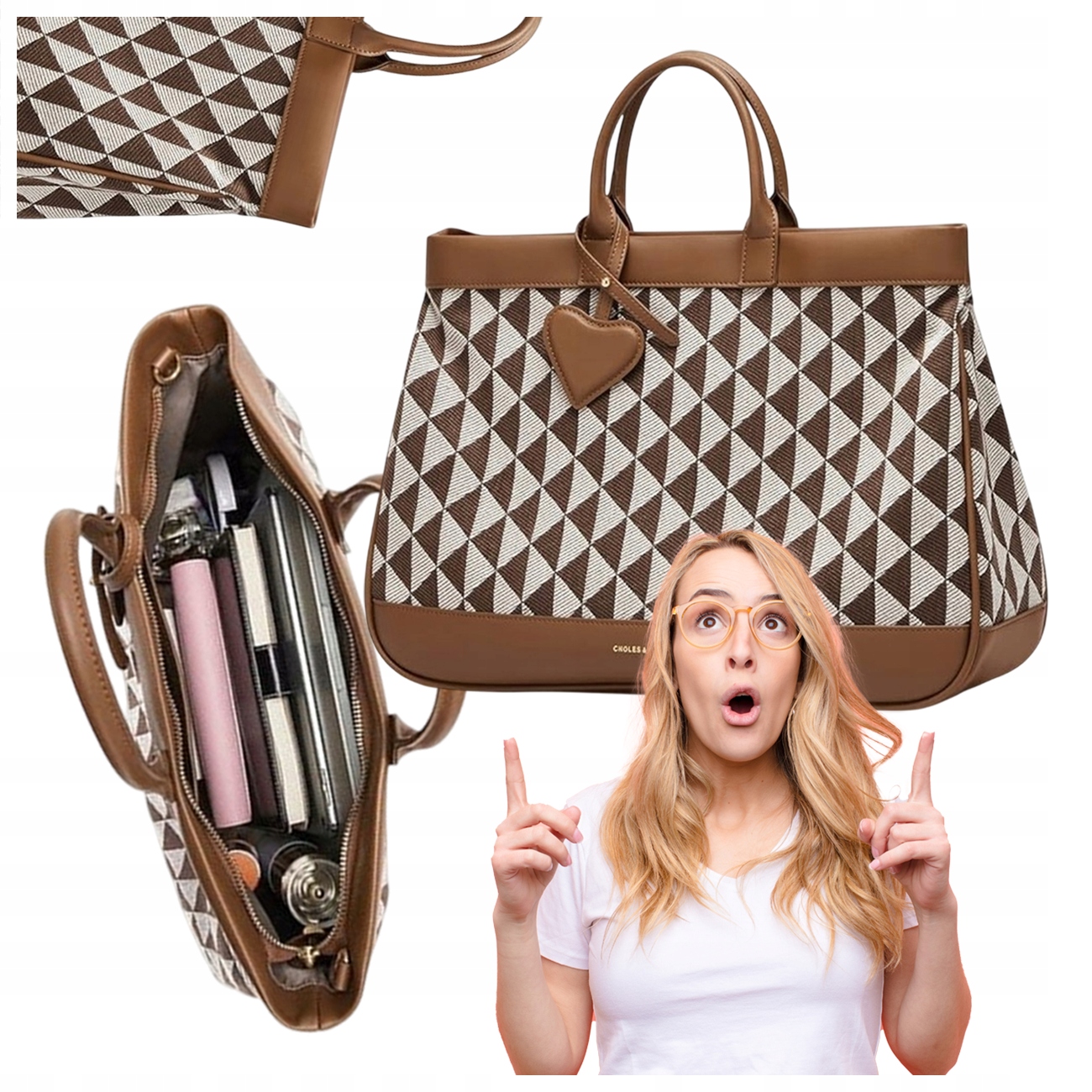 Cnolés Dámská Kožená Kabelka Typu Shopper Tote Přes Rameno Hnědá