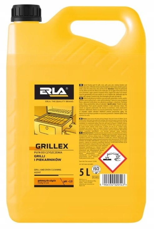 Levně Erla Grillex Na Čištění Skla Krbů, Grilů A Troub pH 13 5L