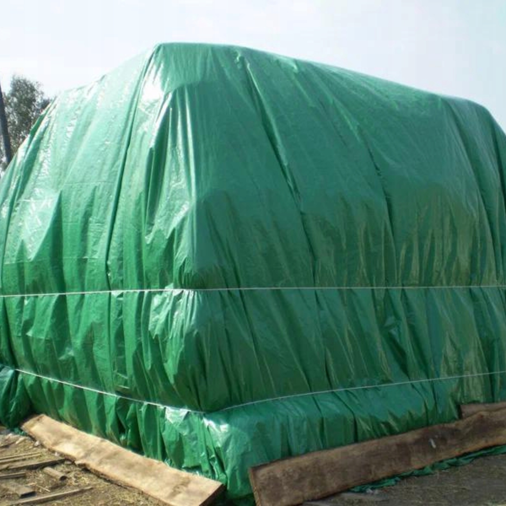 PLANDEKA ZIELONA 2x3m MATA SUPER MOCNA MEGA GRUBA Długość 3 m