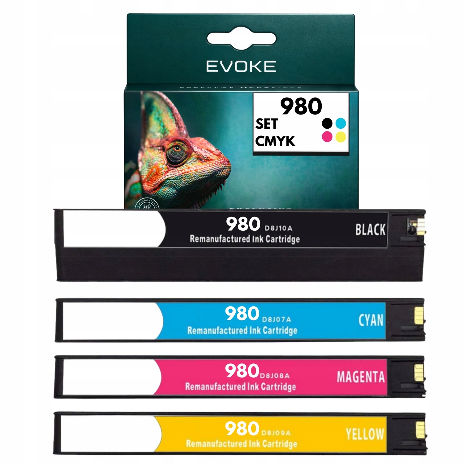 Evoke Inkoust pro Hp 980 sada D8J10A D8J07A D8J08A D8J09A X555 Mfp X585