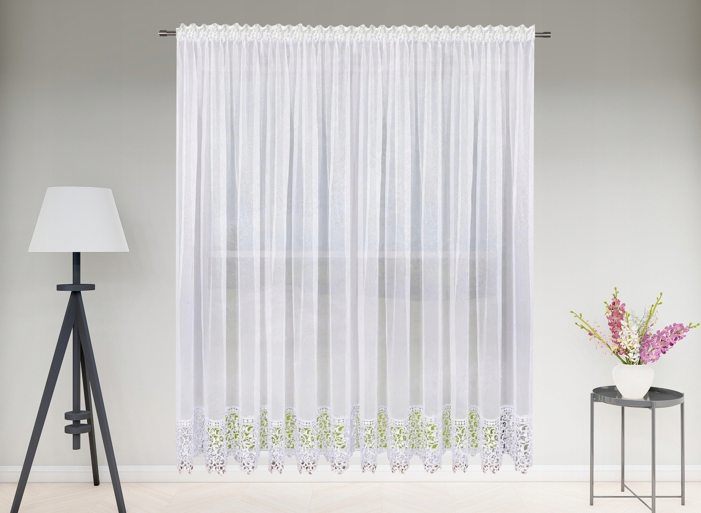 Firana gotowa Gipiura 230x400 cm Firanki na balkon Wzór gładki