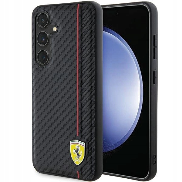 Pouzdro Ferrari Carbon Printed Line pro Samsung Galaxy S24 černé