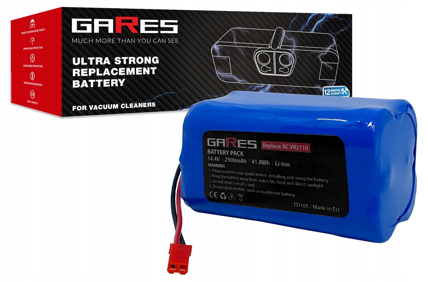 Akumulátor Gares pro Concept VR2110 2v1 RoboCross Gyro 14,4V 2,9Ah 2900 mAh