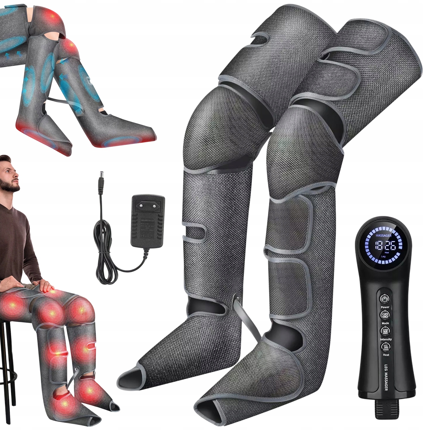 Masażer Powietrzny Do Nóg Kompresja Powietrzna 3 Programy 5 Poziomów