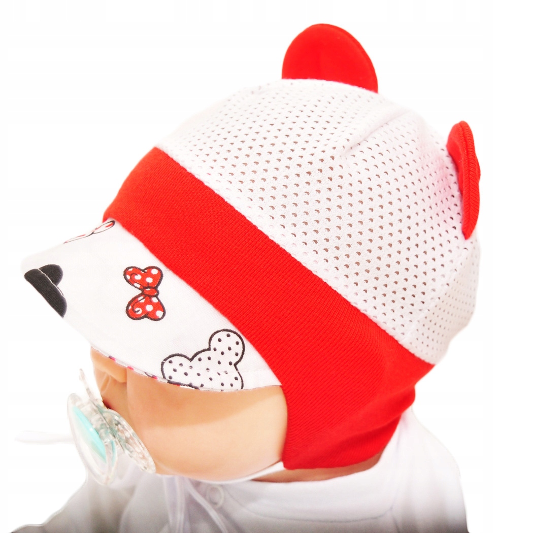 

Czapka r.40-42 Myszka Red Przeciw Poceniu Lato