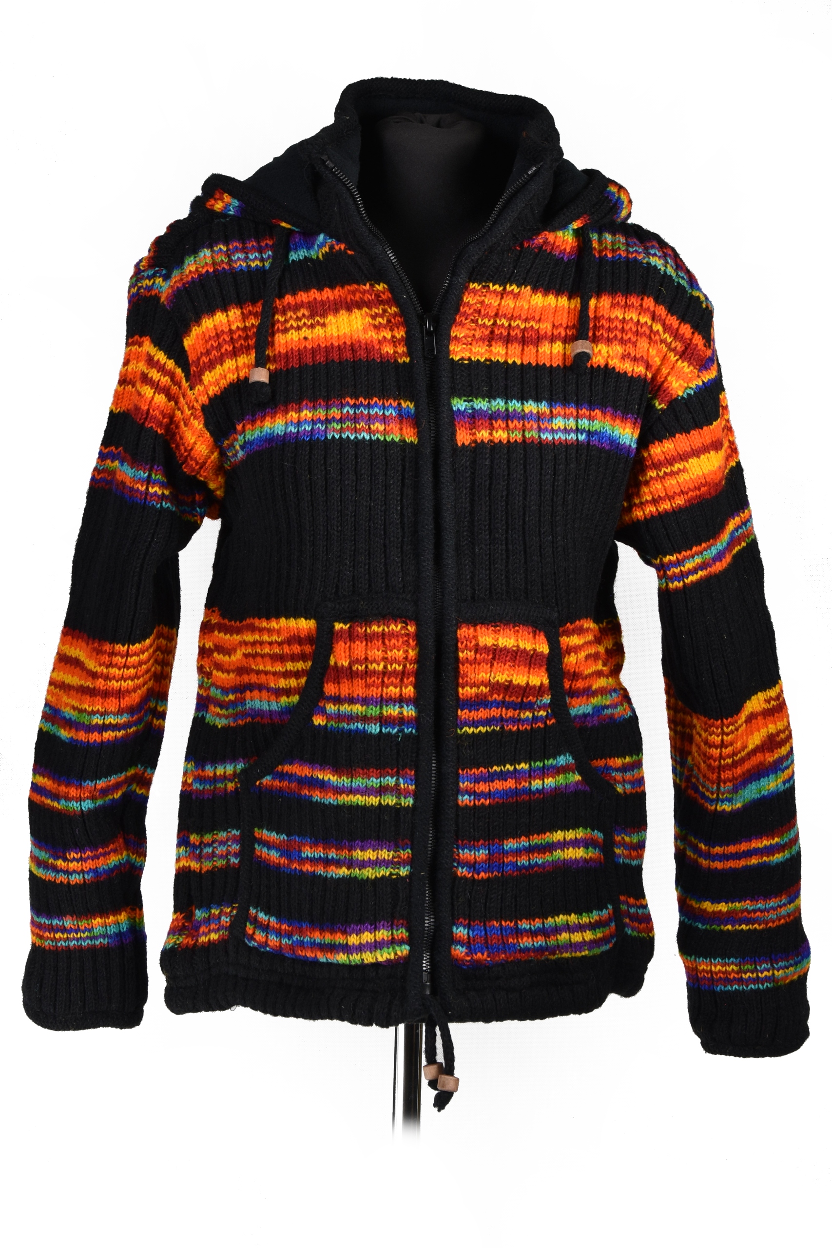 Vlněný svetr Nepal polar Etno barevný Teplý