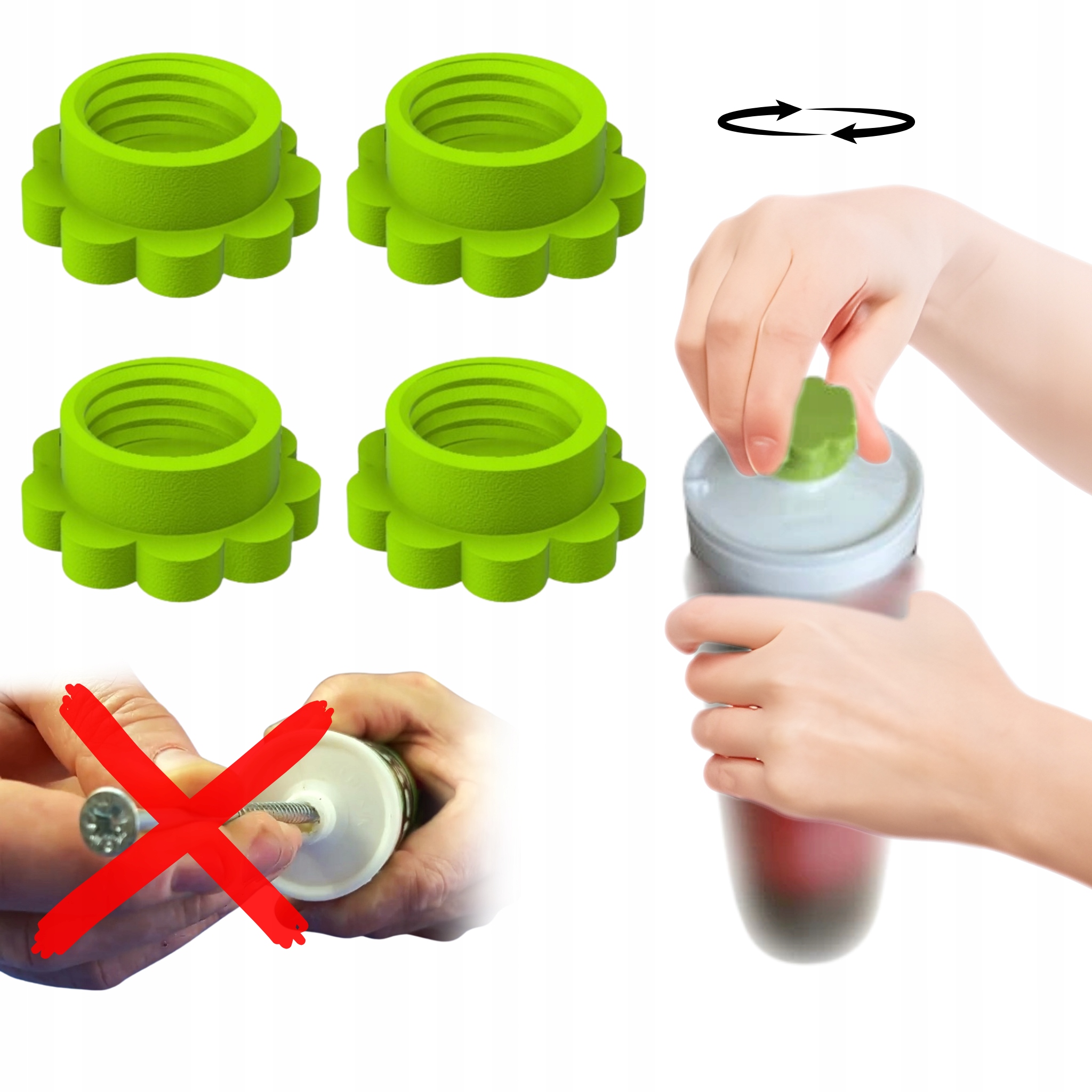 4X Zatyczka Nakrętka Do Silikon Kleju Akryl Przeciw Wysychaniu