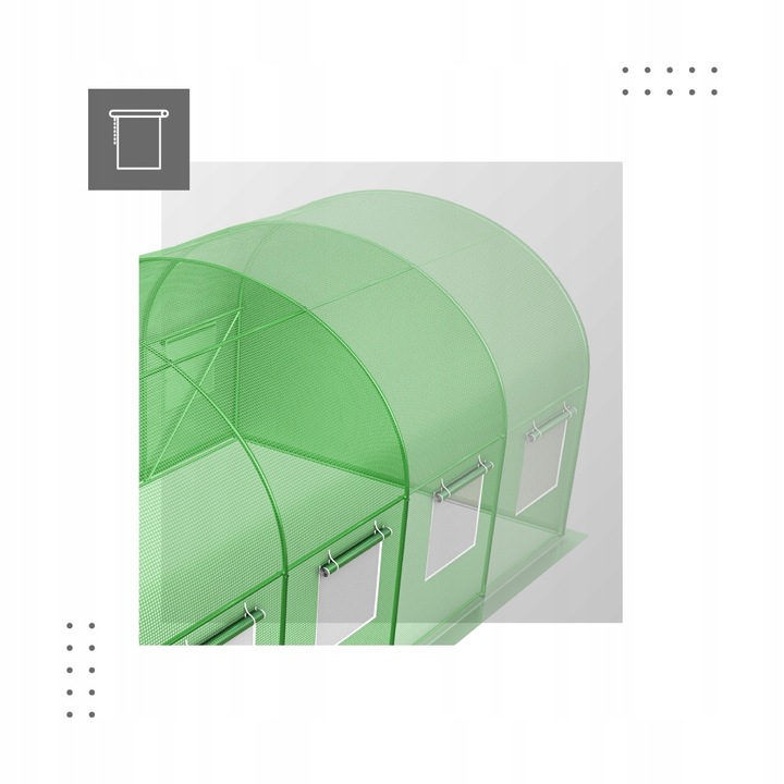 TUNEL FOLIOWY OGRODOWY SZKLARNIA FOLIA NA WARZYWA OWOCE 395 x 246 cm 10m2 Szerokość produktu 246 cm