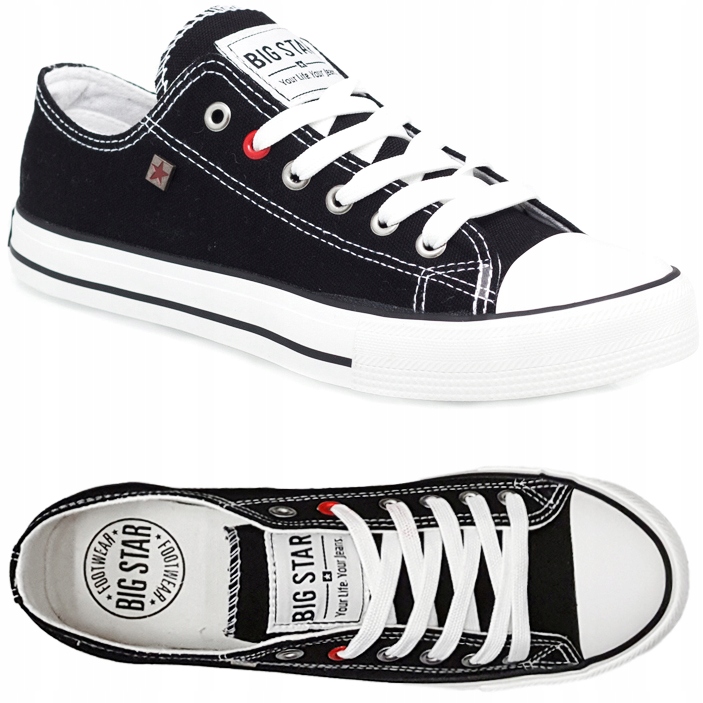 

czarne trampki męskie buty Big Star T174103 44