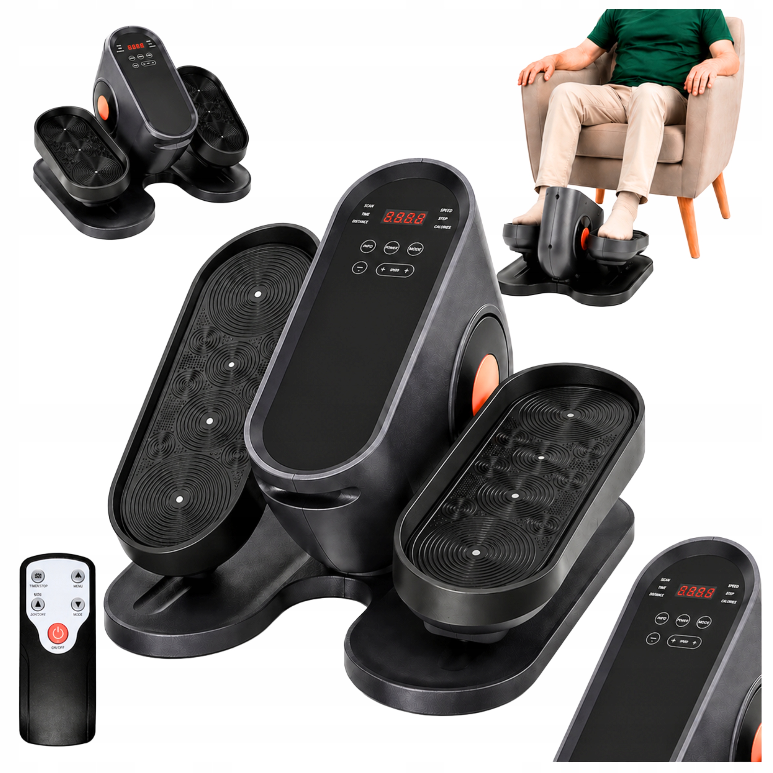 Eliptický trenažér nohou mini elektrický pod stůl, rehabilitační rotor