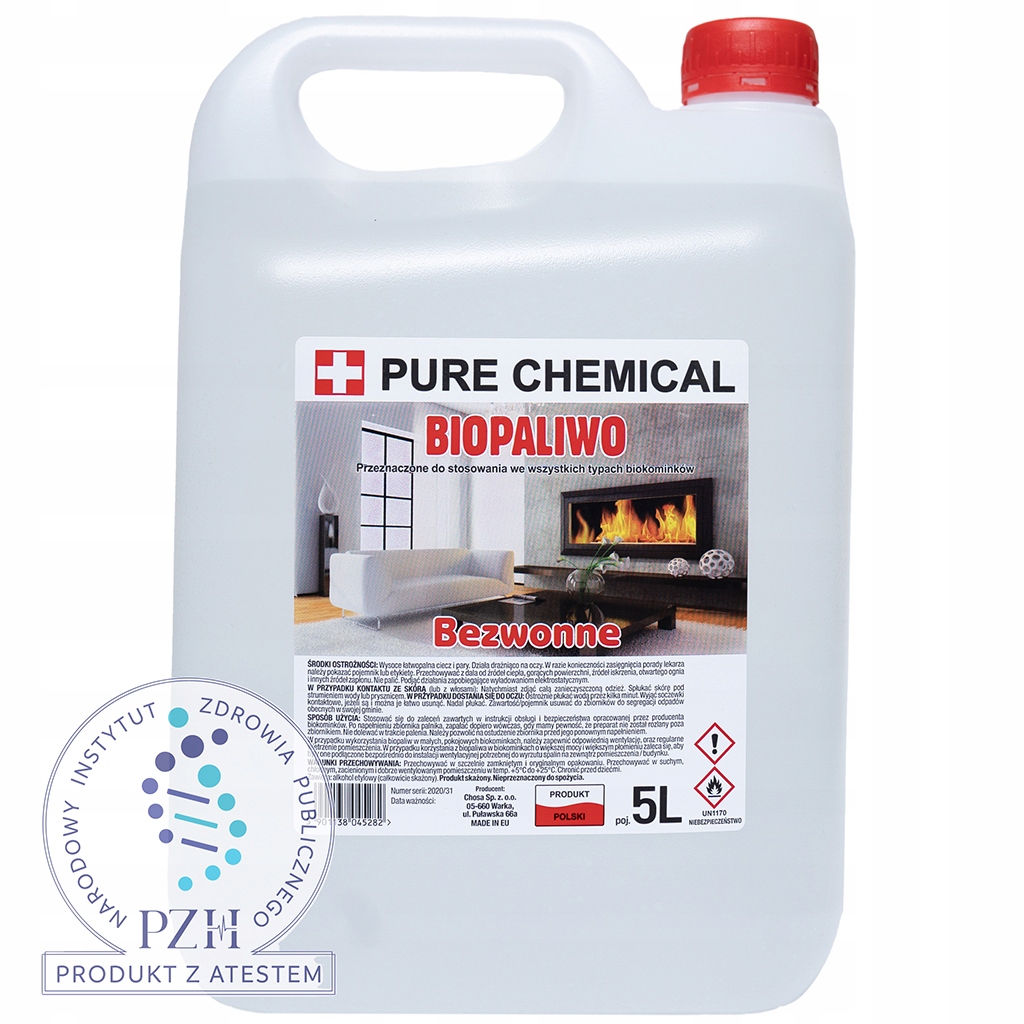 

Biopaliwo do biokominka Atest Pzh bioetanol 5l