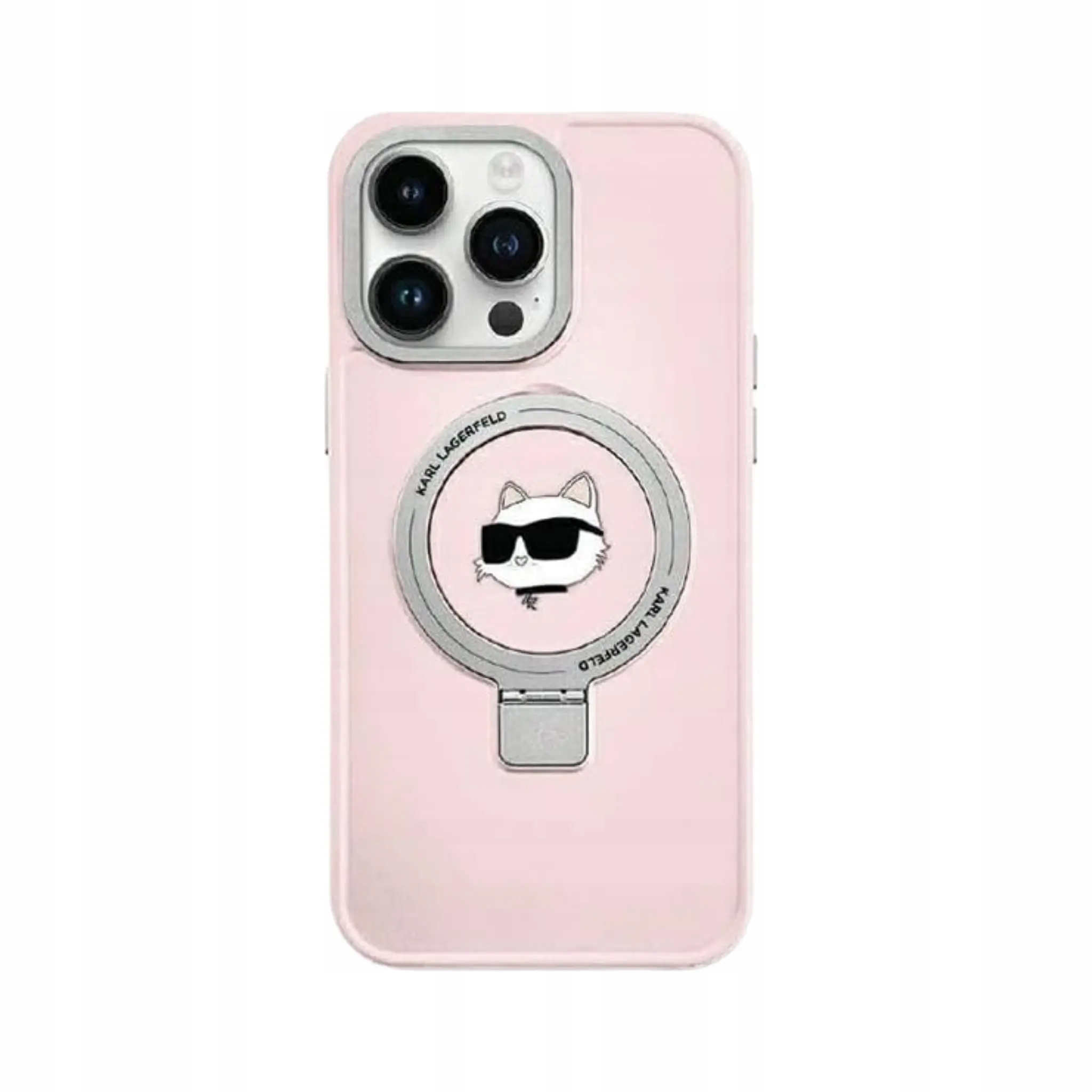 Etui Karl Lagerfeld Choupette Head MagSafe, różowe iPhone 15 Pro Max