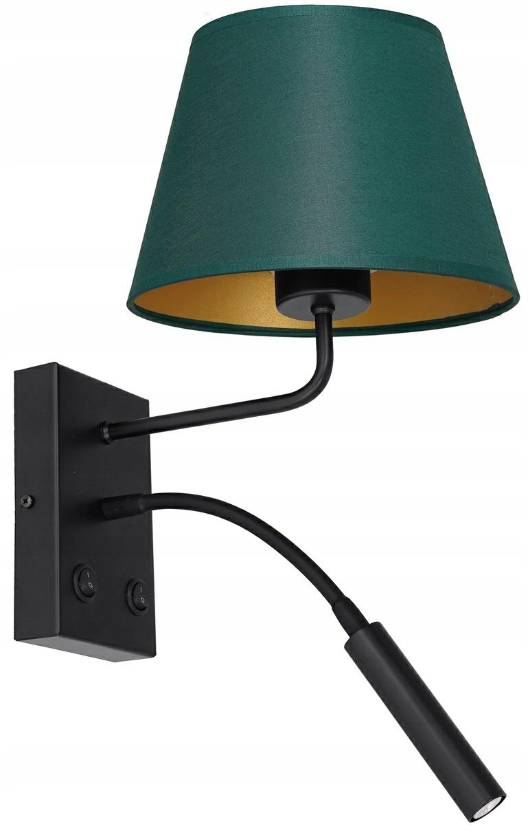 Nástenná lampa Arden zelená zlatý kužeľ 1xE27+G9 nastaviteľná