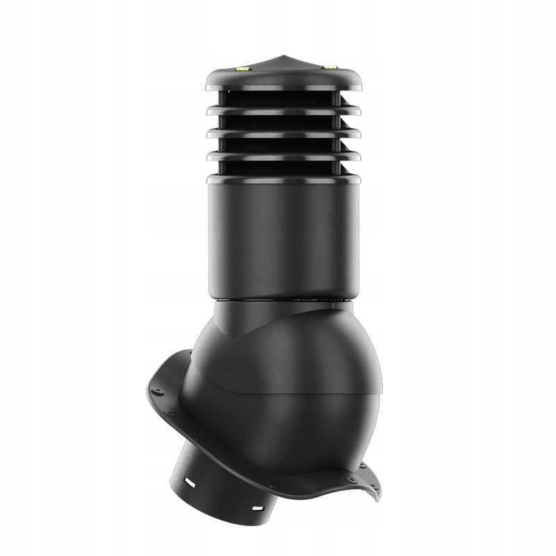 Větrací komín Smartline, profil W, 150 mm, zateplený, černý
