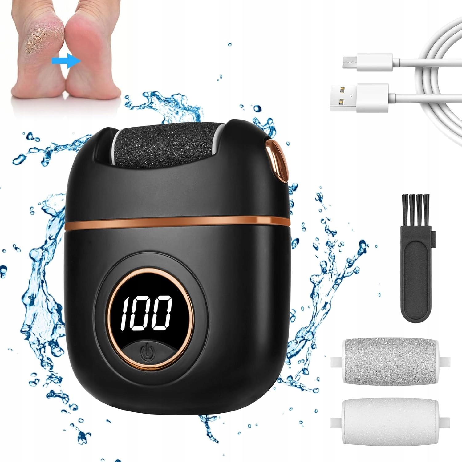 Elektrický Pilník Na Nohy Usb Pedikúra 3 hlavice 2 rychlosti